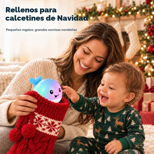 Vista 6 de ANGGIKO - Juguetes de baño para bebé, calcetines navideños para bebés y Azul