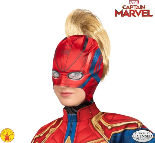 Vista 2 de Rubies Disfraz unisex de Marvel Capitán Marvel Hero Look con medias de disfraz de Mohawk color como se muestra talla única de EE UU Como se muestra