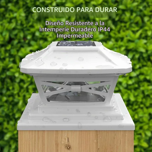 Vista 6 de Davinci Lighting Renaissance Luces Solares para Tapas de Postes Exteriores - Incluye Bases para Postes 4x4 5x5 6x6 - Luz LED Brillante - Blanco