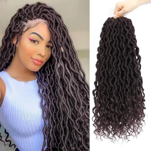 Vista 63 de Cabello Corto de Locs Falsos para Crochet Pre-Enrollado 12 Pulgadas 6 Paquetes Cabello de Locs de Diosa para Crochet Locs Falsos Suaves con Puntas