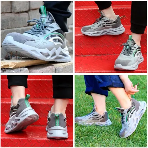 Vista 7 de Jormungand Zapatos de punta de acero para hombre, ligeros, indestructibles, a prueba de pinchazos, cómodos zapatos de seguridad para uso industrial