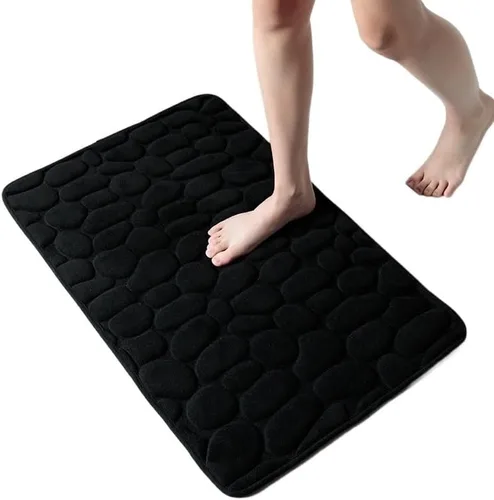 Vista 3 de Alfombra antideslizante de Baño con Relieve de Adoquines, Alfombras Antideslizantes En Lavabo, Alfombra De Suelo Lateral De Bañera, Felpudo De
