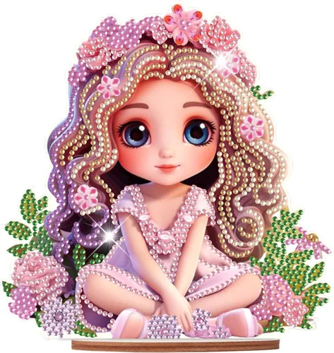 Vista 29 de Kits de adornos de escritorio de pintura de diamante para adultos, ángel mamá, sosteniendo bebé, arte de diamante por números, decoraciones