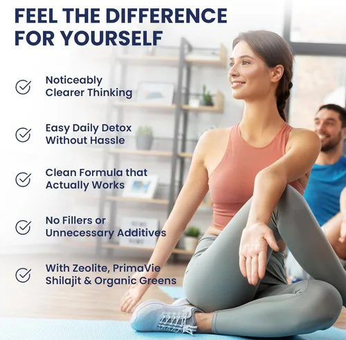 Vista 5 de Ultra Human Apoyo diario para el bienestar: limpieza de desintoxicación de metales pesados, con zeolita, shilajit, clorella orgánica y espirulina