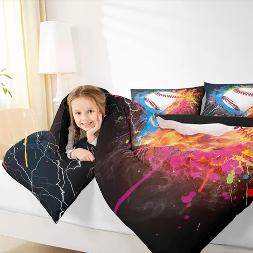 Vista 114 de Juego de ropa de cama de baloncesto para niños y adolescentes, juego de edredón deportivo para niños, tamaño matrimonial, suave, ligero, decoración