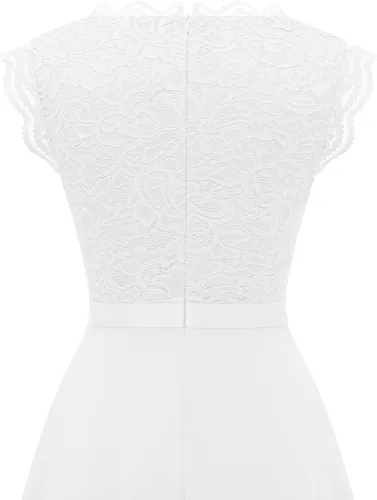 Vista 107 de Dressystar - Vestido de dama de honor, sin mangas, con cuello en V, para fiesta de boda