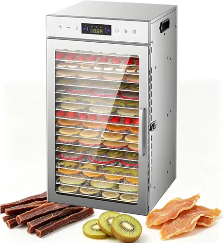 Vista 9 de Food Dehydrator Machine 6-18 Stainless Steel Trays Meat Dehydrator 10Trays