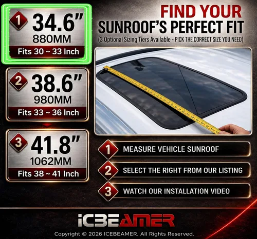 Vista 5 de ICBEAMER - Deflector de viento universal para techo solar, lunar, para vehículo, color negro, humo oscuro, suave, con cinta impermeable