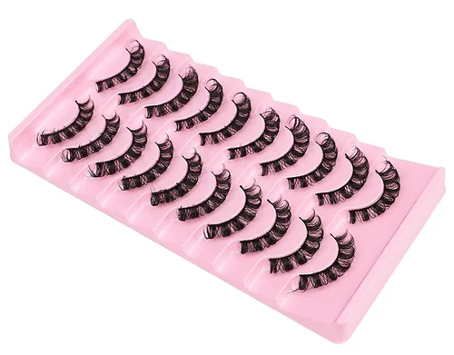 Vista 7 de Pestañas postizas, 10 pares de pestañas rusas con rizo D, pestañas de visón sintético, aspecto natural, esponjosas, pestañas rusas finas, parecen