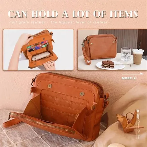 Vista 5 de Xuwenh Gpmsign - Bolso cruzado de cuero antirrobo, bolso cruzado de cuero sintético de 3 capas, bolso cruzado de cuero sintético y embragues, 3