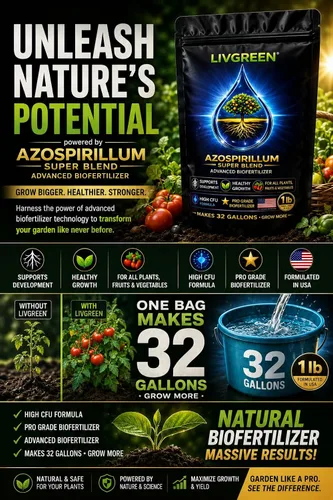 Vista 4 de Azospirillum Super Blend, totalmente natural, bio fertilizante, aumenta el crecimiento de las plantas y la masa de raíces, perfecta para nuevas