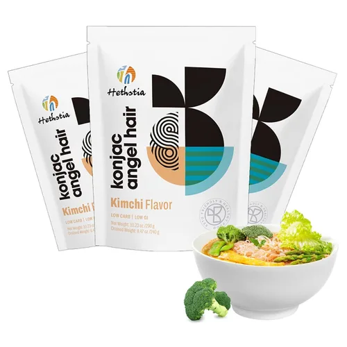 Vista 11 de Hethstia Konjac Noodles Angel Hair - Paquete de 6 fideos Shirataki, bajo en calorías, bajo en carbohidratos, sin azúcar, sin gluten, apto para dieta