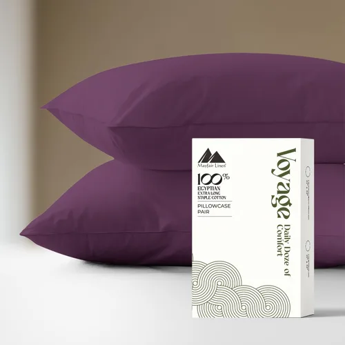 Vista 11 de Mayfair Linen Voyage Collection - Juego de 4 fundas de almohada de algodón egipcio de lujo de la serie 600, color blanco, suaves, refrescantes