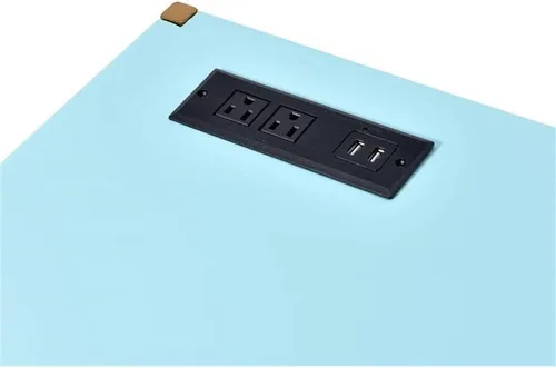 Vista 8 de Acme Midriaks - Escritorio de madera con puerto USB en azul y dorado