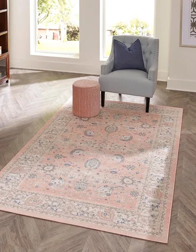 Vista 19 de Unique Loom Whitney Collection - Alfombra tradicional con borde (7 pies x 7 pies octagonal, gris nube)