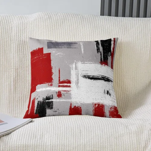 Vista 19 de Juego de 4 fundas de almohada abstractas de 16 x 16 pulgadas, fundas de cojín suaves y modernas de arte abstracto para sofá, fundas decorativas