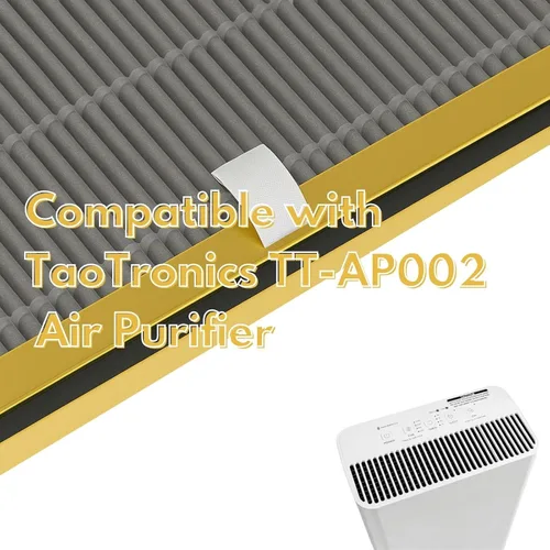 Vista 3 de Nispira Paquete de 1 filtro de repuesto True HEPA TT-AP002 compatible con purificador de aire TaoTronics TT-AP002 con carbón activado que elimina