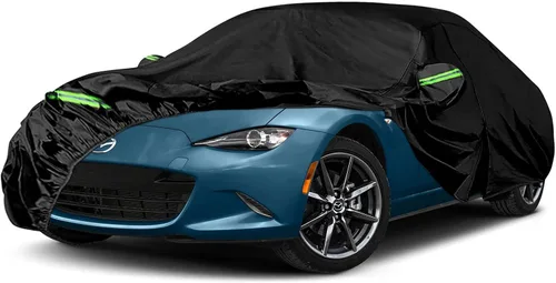 Vista 8 de Funda impermeable para automóvil compatible con Mazda MX-5 Miata 1989-1997, 210T para todo tipo de clima, con interior de algodón y puerta