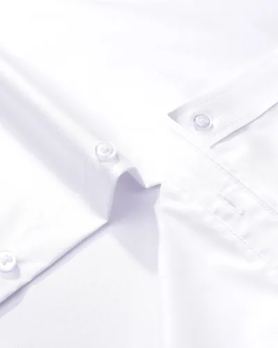 Vista 4 de Alimens & Gentle Camisas de vestir para hombre, sin arrugas, de manga larga, elástica, formal, con botones, con bolsillo