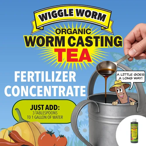 Vista 4 de Wiggle Worm Paquete combinado de fertilizantes, fertilizante de fundición de gusano puro de 15 libras y enmienda del suelo y concentrado de té