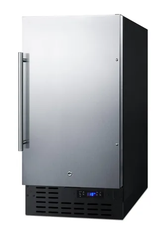 Vista 3 de Summit - Máquina de hielo de 18 pulgadas, sin drenaje, capacidad de producción de 8 libras, acero inoxidable - BIM18SS