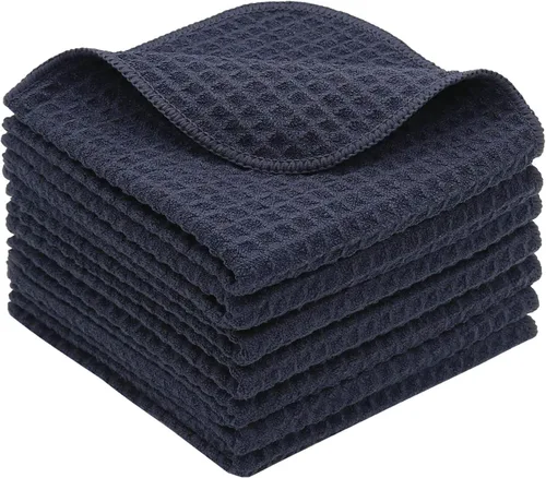 Vista 11 de Trapos de cocina de algodón, trapos para lavar platos, juego de 6, 12 x 12 pulgadas, beige Trapos suaves de cocina, paños multiusos para cocina