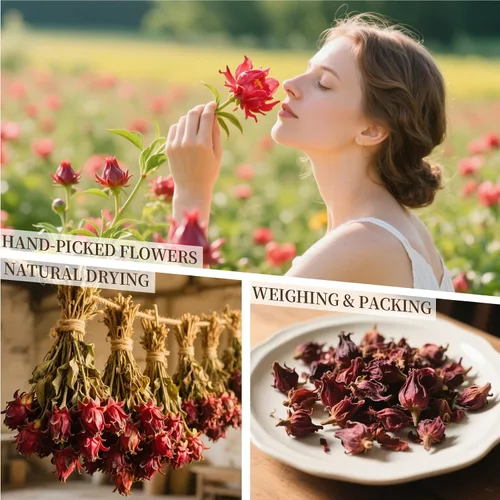 Vista 2 de Sukh Flores de hibisco secas para manualidades a granel, pétalos de flores naturales secados al aire de 3 onzas para suministros de fabricación