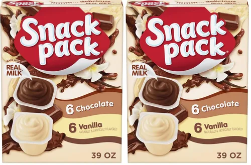 Vista 9 de Snack Pack Paquete familiar de tazas de pudín con sabor a chocolate y vainilla, 12 tazas de pudín