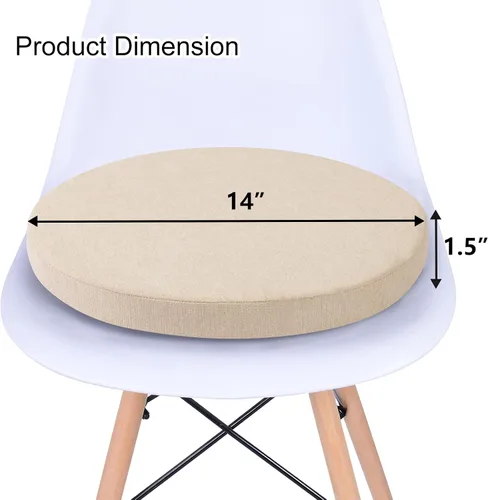 Vista 3 de Tromlycs Almohadilla de Cojín de Asiento Redondo para Silla de 14 Pulgadas para Sillas de Taburete Circular Cojín de Espuma Decorativo Beige