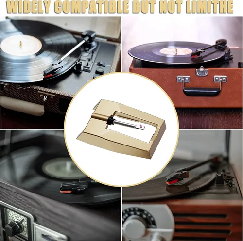 Vista 5 de DIGITNOW Aguja para tocadiscos, aguja dorada con 3 unidades de lápiz capacitivo Dimond, repuesto para tocadiscos, reproductor de discos de vinilo