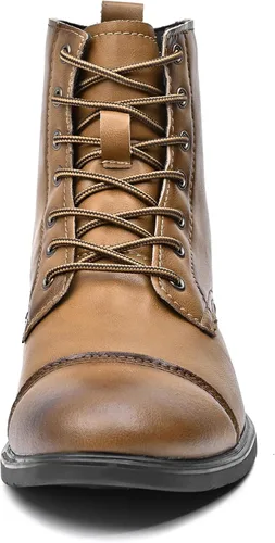 Vista 6 de Chukka Botas Casual Moda Oxford Vestido Botas Cuero Cordones Desierto Tobillo Botas Clásico para Hombres Ligero Antideslizante