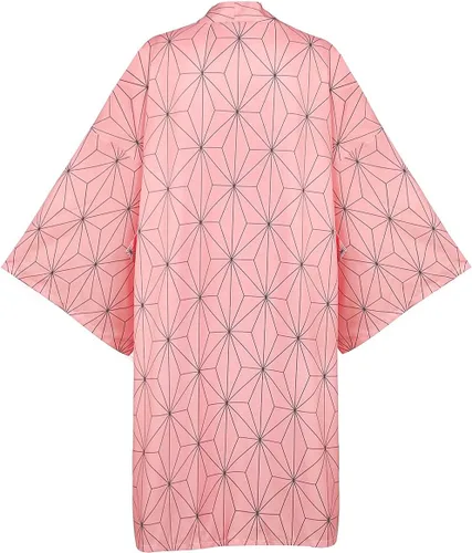 Vista 4 de Bichingda Capa de rol Anime Kamado Tanjirou Nezuko Giyuu Zenitsu Batas de cosplay chaqueta de cárdigan rosa