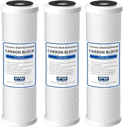Vista 3 de IPW Industries Inc. Paquete de 2 filtros de agua Flow-Pur 8 (WCBCS-975-RV) y filtro de carbón activado para purificador de agua para sistema