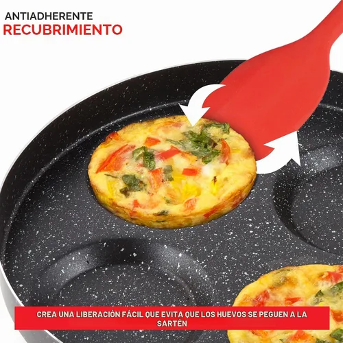 Vista 4 de Modern Innovations Sartén antiadherente de 4 tazas con tapa, sartén para huevos fritos, sartén para tortillas, mini sartén para panqueques