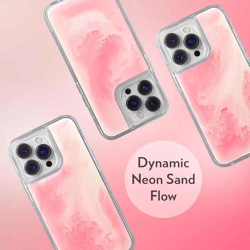 Vista 2 de SteepLab Flowing Neon Sand - Funda líquida para iPhone 13 Pro (2021, 6.1 pulgadas), protección de cuerpo completo con bisel elevado
