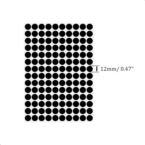 Vista 2 de Adhesivos autoadhesivos para agujeros de tornillo, 2 mesas 140 en 1, tapas autoadhesivas para tornillos a prueba de polvo, 0.472 in, color negro