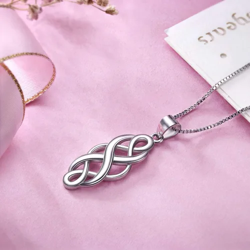 Vista 5 de GOXO Collar con colgante de cruz de nudo celta pulido de buena suerte para mujer