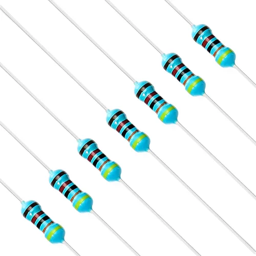 Vista 15 de Chanzon 100 piezas 1 Ω ohm Resistencia 1/4 W (0.25 W) Resistencia fija de película metálica 0.01 ±1% Tolerancia 1R MF Resistencias de agujero