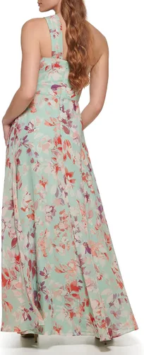Vista 3 de Eliza J Vestido de mujer estilo estampado gasa sin mangas asimétrico un hombro vestido