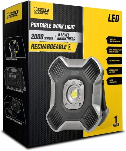 Vista 3 de Feit Electric WORK2000 - Luz de trabajo LED portátil recargable ultra brillante de 2000 lúmenes