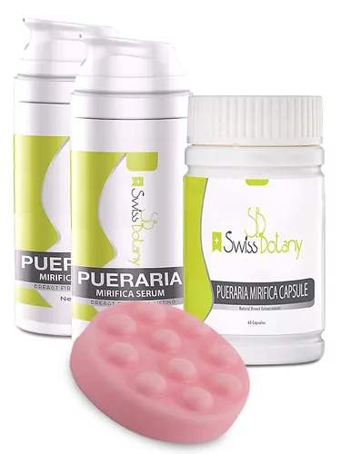 Vista 10 de Swiss Botany Pueraria Mirifica Serum para mejorar los senos – Crema natural reafirmante y levantadora de senos para mujeres y hombres 2 x 1 oz