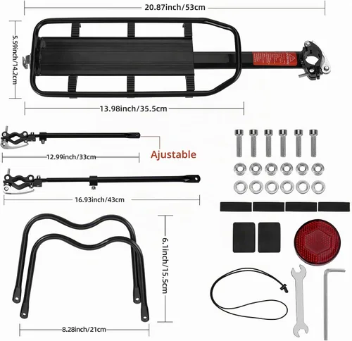 Vista 3 de ROCKBROS Portabicicletas Trasero Capacidad 115 lbs