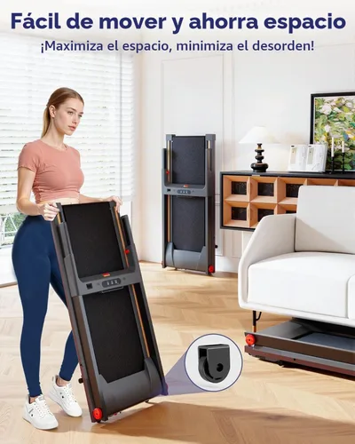 Vista 7 de Superun Incline Waking Pad Treadmill with Handle Bar for Home, 300 LBS Negro naranja