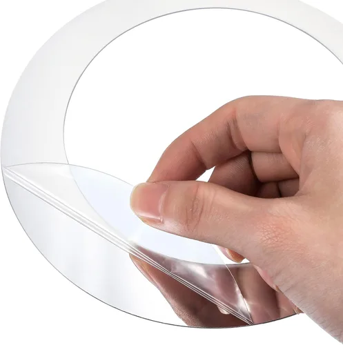 Vista 4 de Shappy 96 piezas de espejo circular, calcomanías de pared extraíbles para decoración de pared, calcomanías de espejo para sala de estar, dormitorio