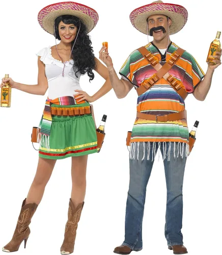 Vista 6 de Smiffy's - Disfraz de tequila para hombre con cinturón de poncho