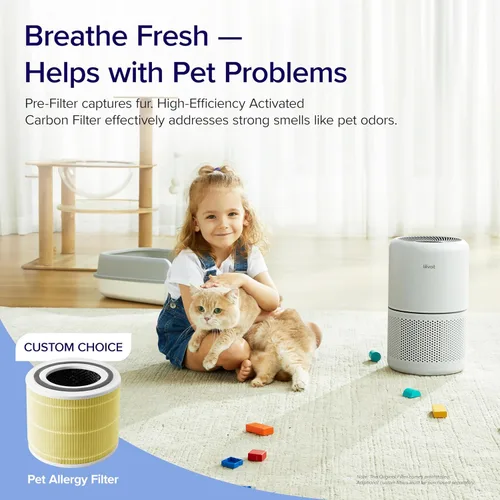 Vista 4 de LEVOIT Purificador de aire para alergias en el hogar, pelo de mascotas en el dormitorio y filtro de repuesto para purificador de aire LV-H126