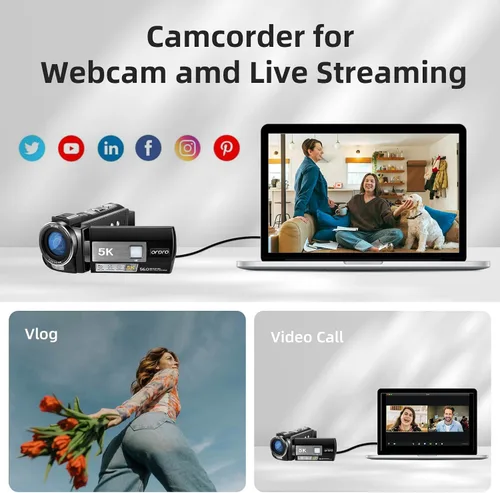 Vista 5 de ORDRO Videocámara de la cámara de vídeo 5K 56MP, cámara de la visión