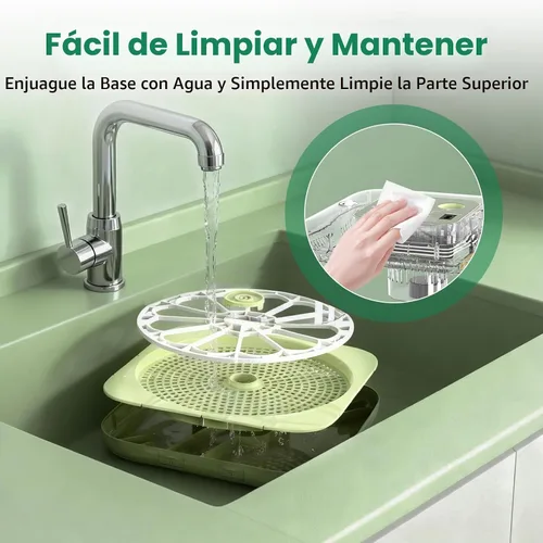 Vista 7 de Incubadora de 12 huevos con pantalla de humedad y vela integrada, girador automático, control de temperatura y humedad, recarga automática de agua