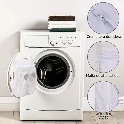 Vista 4 de Bolsas de lavandería, bolsa de red para lavar y secar zapatillas para secadora, bolsas de lavandería grandes, bolsas de malla HoneyComber