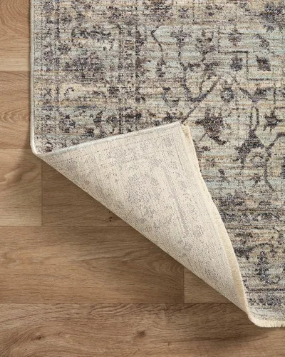 Vista 7 de Loloi Sorrento Collection SOR-01 Mist/Charcoal - Alfombra decorativa redonda de 5 pies y 3 pulgadas x 5 pies y 3 pulgadas Niebla / Carbón vegetal